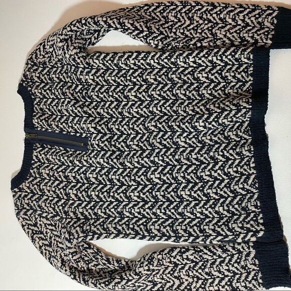 David Kahn cream and navy patterned sweater Small - Picture 7 of 12